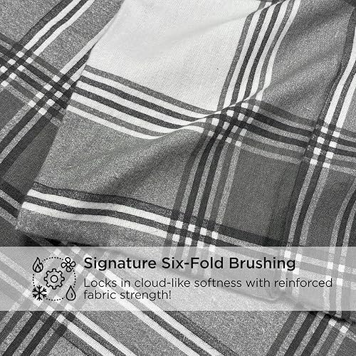 Miniatura 5 de Briarwood Home Juego de sábanas de franela de 100 % algodón estampado turco cepillado de 4 piezas súper suave, cálido, acogedor, con bolsillo