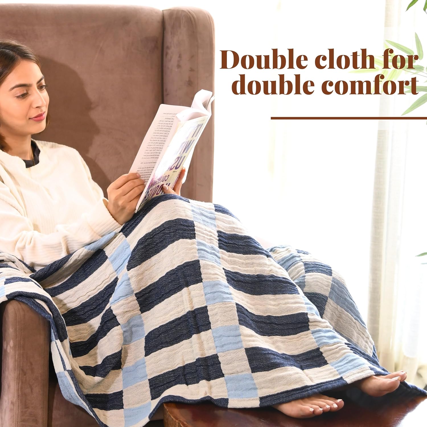 Folkulture Throw Blanket for Couch 50" x 60", 100% Recycled Cotton Couch Blanket and Throws for Chair, Boho Throws Blankets for Bed or Bed Throws for Sofa, Lightweight Throws