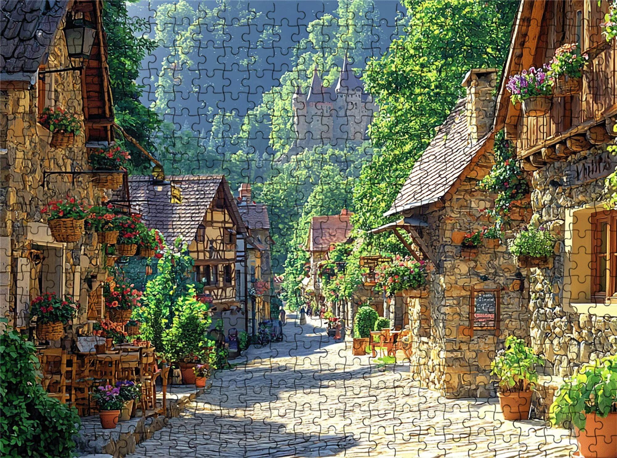 Puzzle 6000 elementów, las wioska puzzle 6000 elementów dorośli i dzieci, premium artystyczna łamigłówka, 179,5x105,5 cm Klasyczna gra puzzli dla dorosłych, dekoracja domu, prezent dla mężczyzn s7h-36