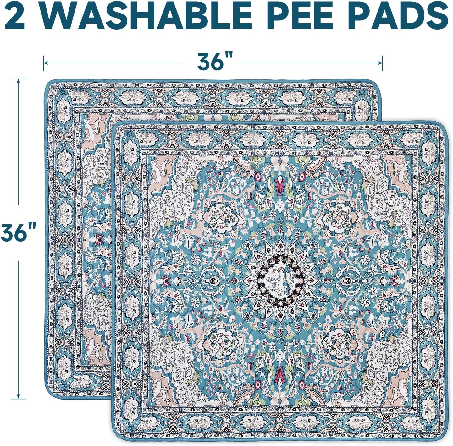 Washable Pee Pads for Dogs 2 Pack, Puppy Pads with Pheromones, 2026 Upgraded PuppyPad 36" x 36" Waterproof Non-Slip Reusable Puppy Pad with Fast Absorbent,Leakproof Whelping Pads for Pet Housebreaking image 4