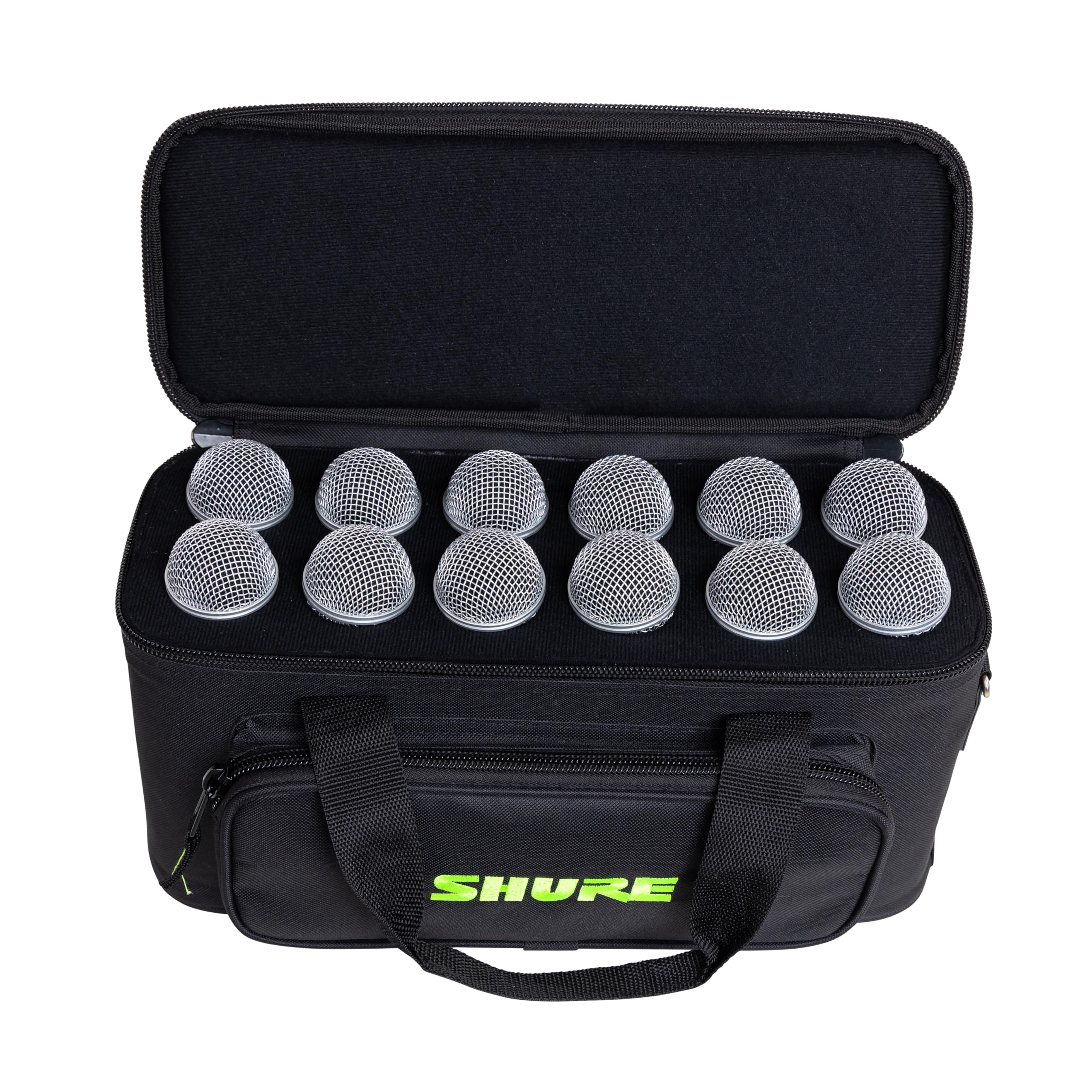 Shure by Gator Gepolsterte Mikrofontasche für bis zu 12 Mikrofone, schwarz (SH-MICBAG12)