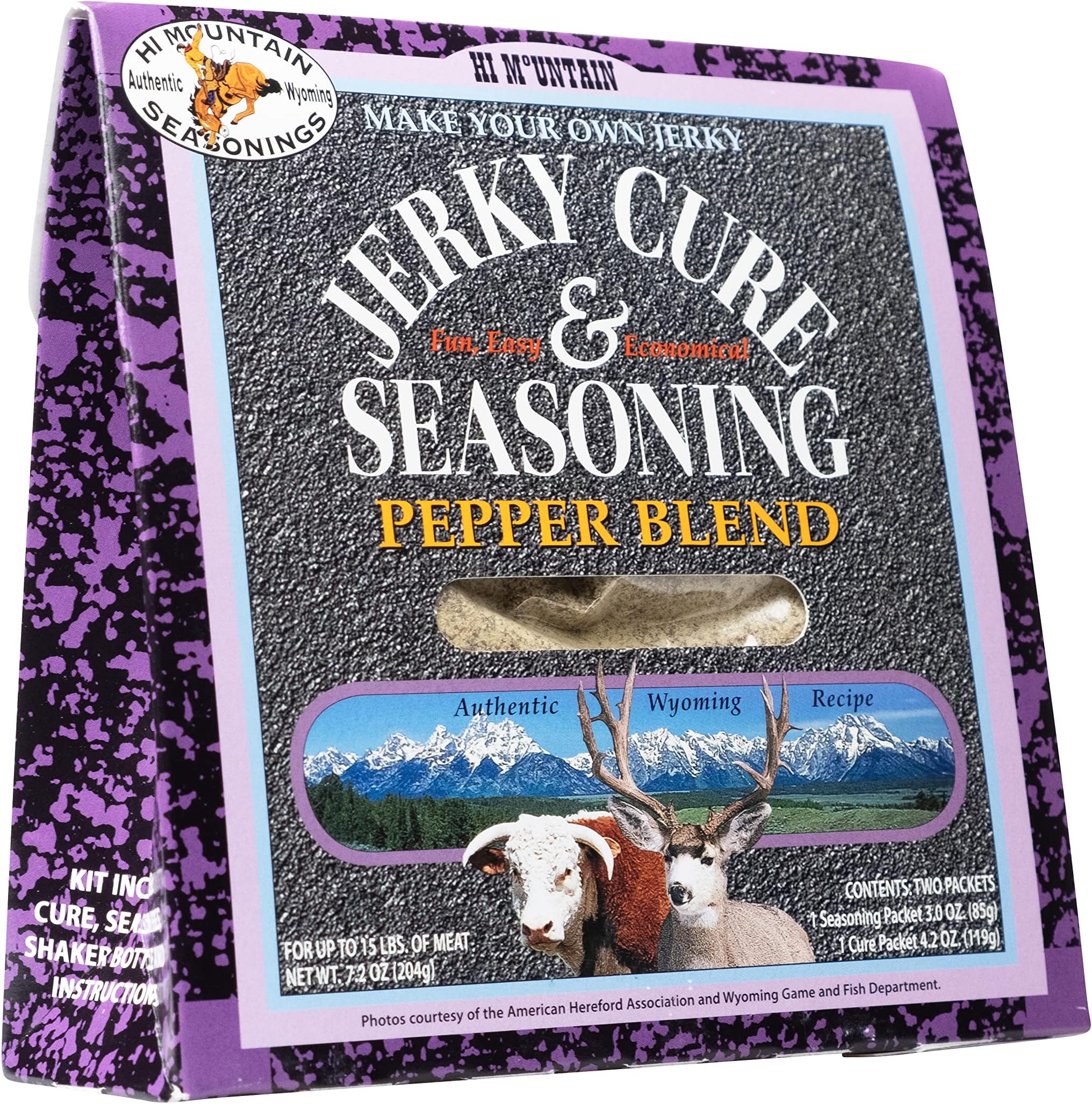 Jerky Seasoning and Cure Kit | PEPPER BLEND Beef Jerky Seasoning | Perfect for Beef, Venison, Elk, Deer, & Wild Game | For Smoker, Dehydrator & Oven | Seasons up to 15 lbs of Meat