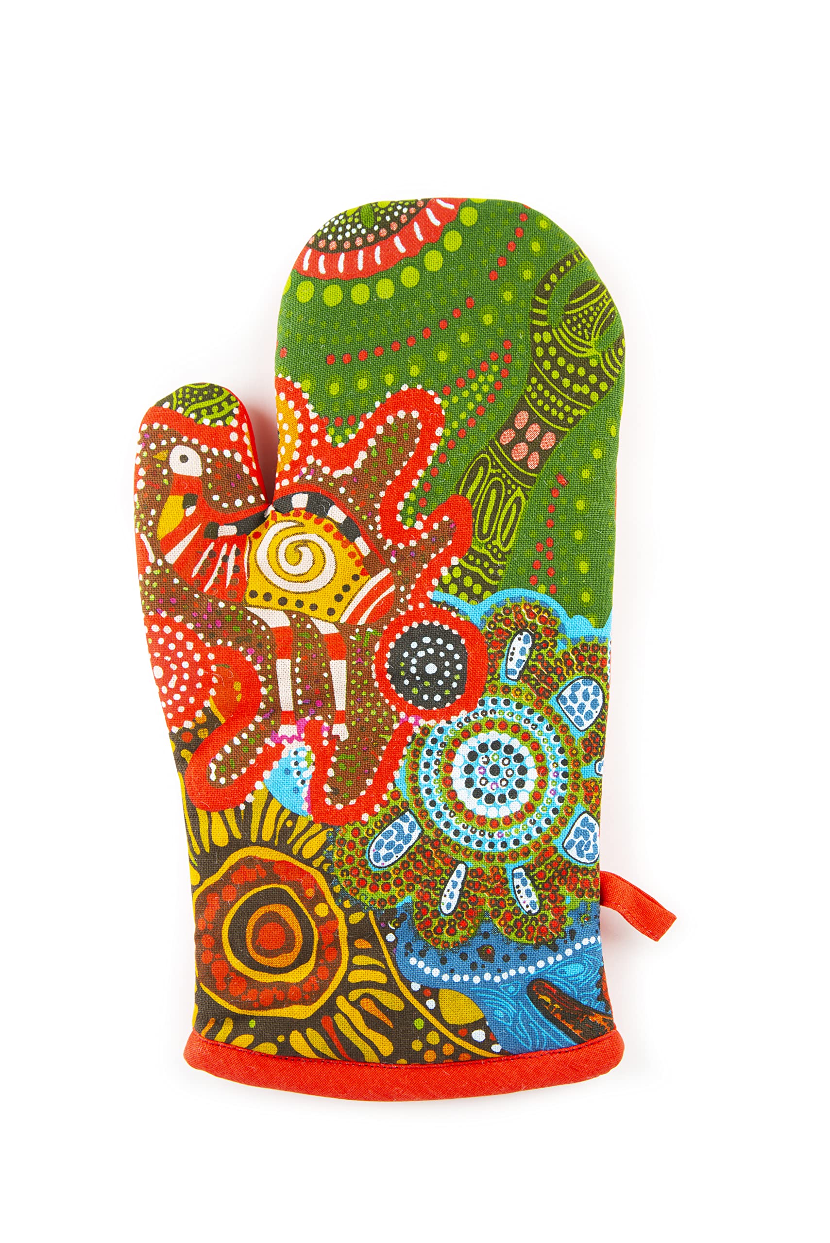 Excelsa Aboriginal Oven Glove, One Size, 100% Cotton Lining, Polyester Filling
