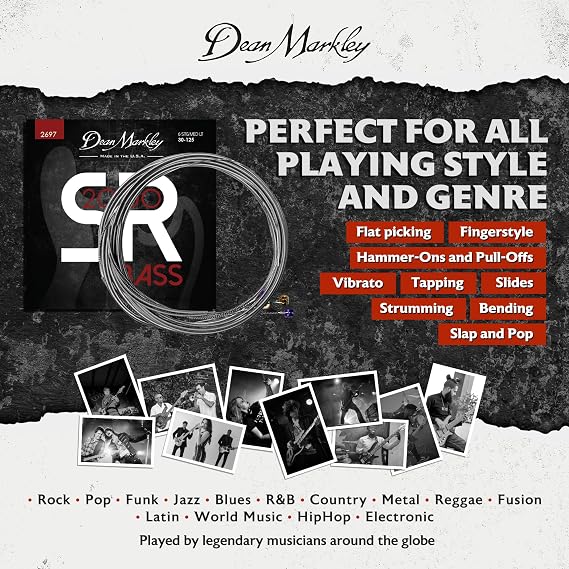 Dean Markley DM2697 Sr2000 Bass Guitar Strings, Size 30-125