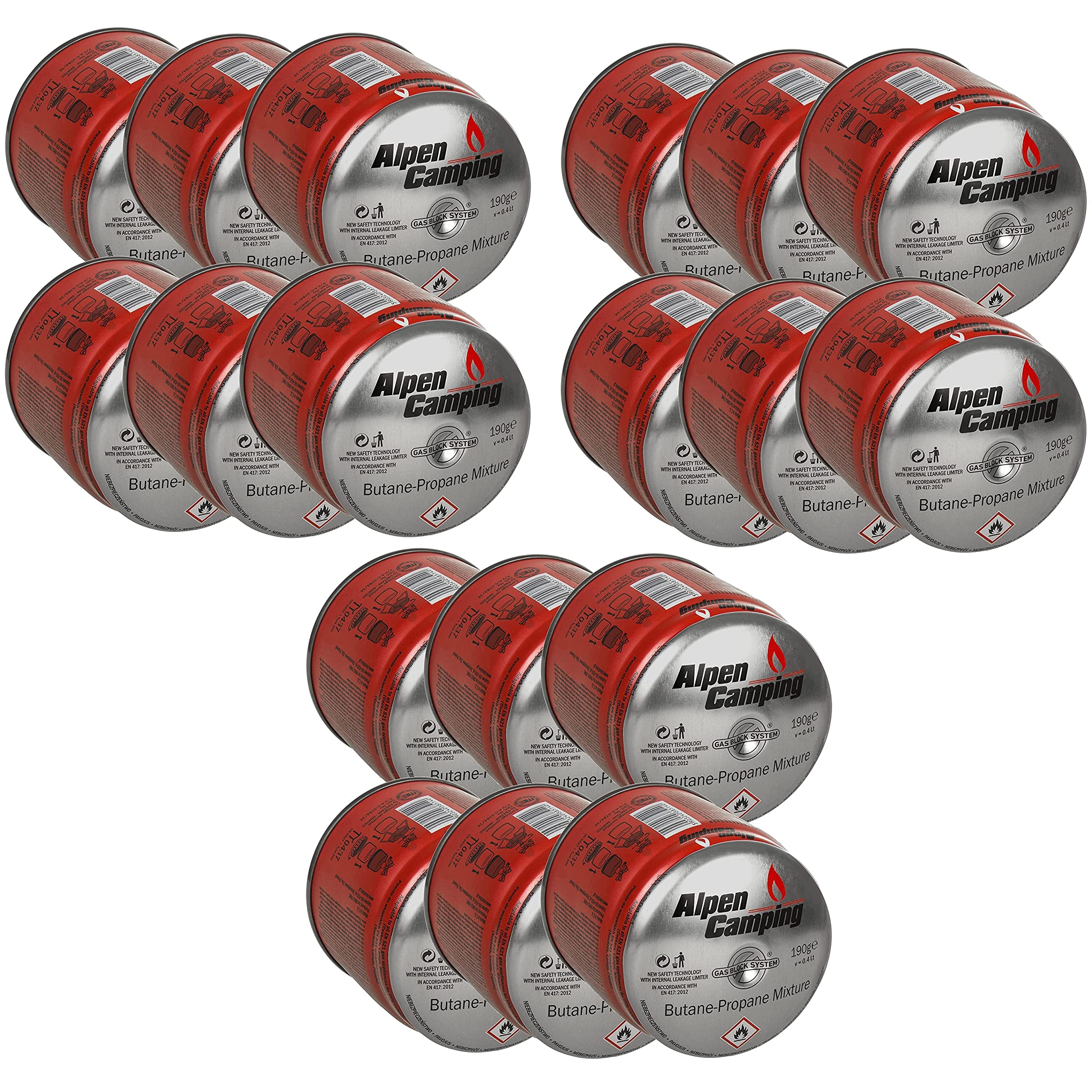 Alpen Camping Cartuccia di Gas 400 ml Propano-Butano Fornello a Gas Fornello da Campeggio (1) (18)