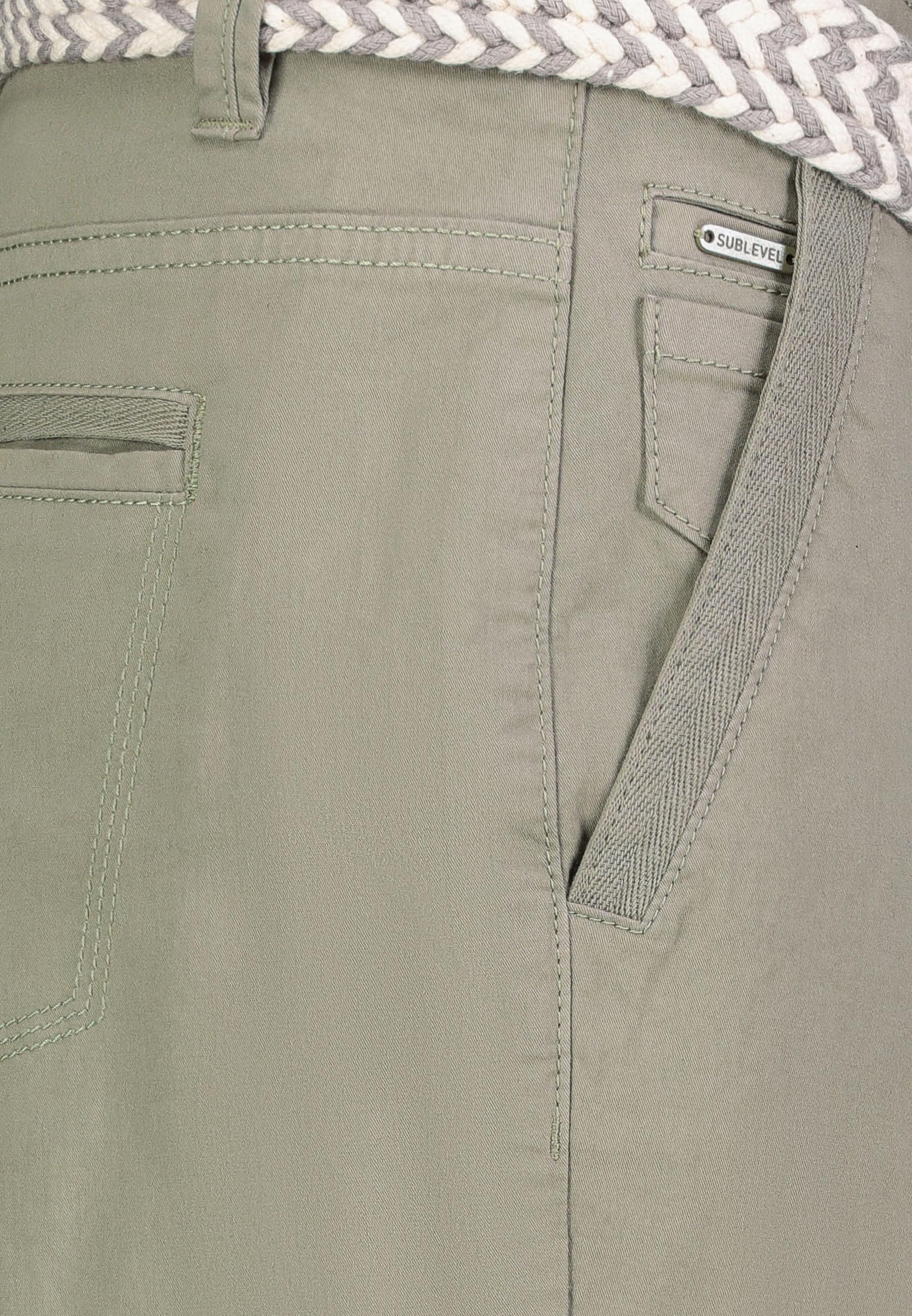 Sublevel Damen Denim Bermuda Chino Stretch Cargo Shorts mit Aufschlag Bequeme Kurze Hose im Used Look