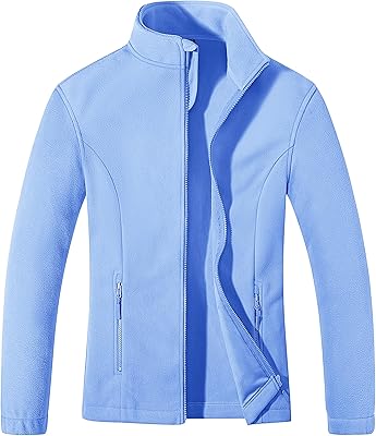 MAGCOMSEN Women's Fleece Jacket Zip Up Coat Lightweight Soft Warm Long Sleeve Jackets with Pockets for Winter