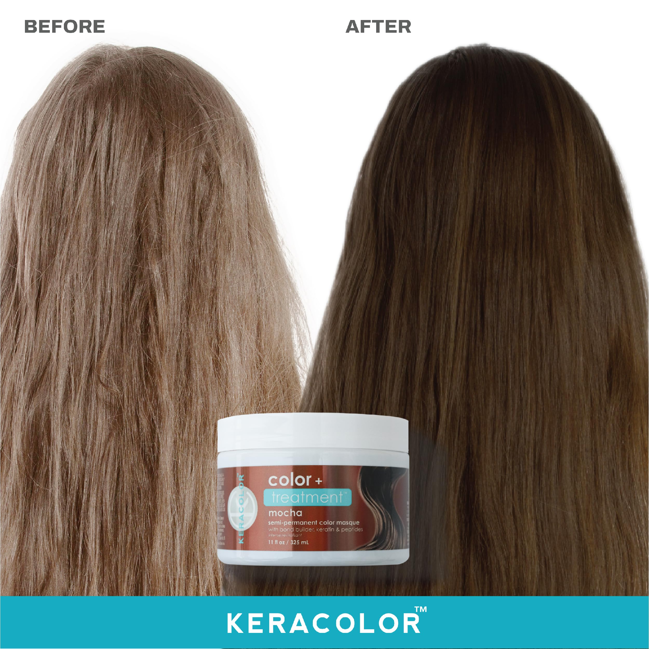 Keracolor Color + Treatment Toning Mask, Highly Pigmented Semi-Permanent Hair Color Masque for Vibrant, Hydrated Hair, 11 Fl Oz