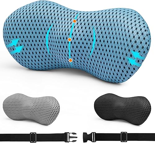 POTTER'S LOVE Almohada de apoyo lumbar, soporte ergonómico de espuma viscoelástica para la espalda, cojín de alivio del dolor de espalda baja,