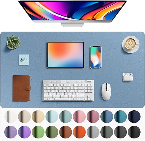 Miniatura 210 de Aothia Protector de escritorio de cuero, alfombrilla para ratón, alfombrilla de escritorio de oficina, secante de escritorio de cuero PU