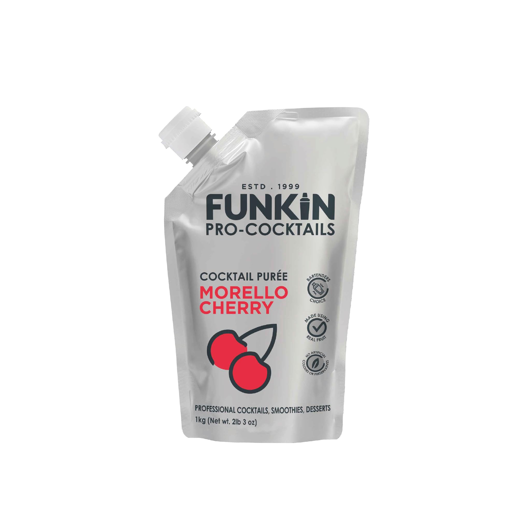 FUNKIN Strawberry Puree Cocktail Mixer | Made with Real Fruit | Fresh Fruit Puree for Professional Cocktails, Smoothies, & Desserts | 0% ABV | Resealable Pouch | 1kg, Pack of 5 — view 6
