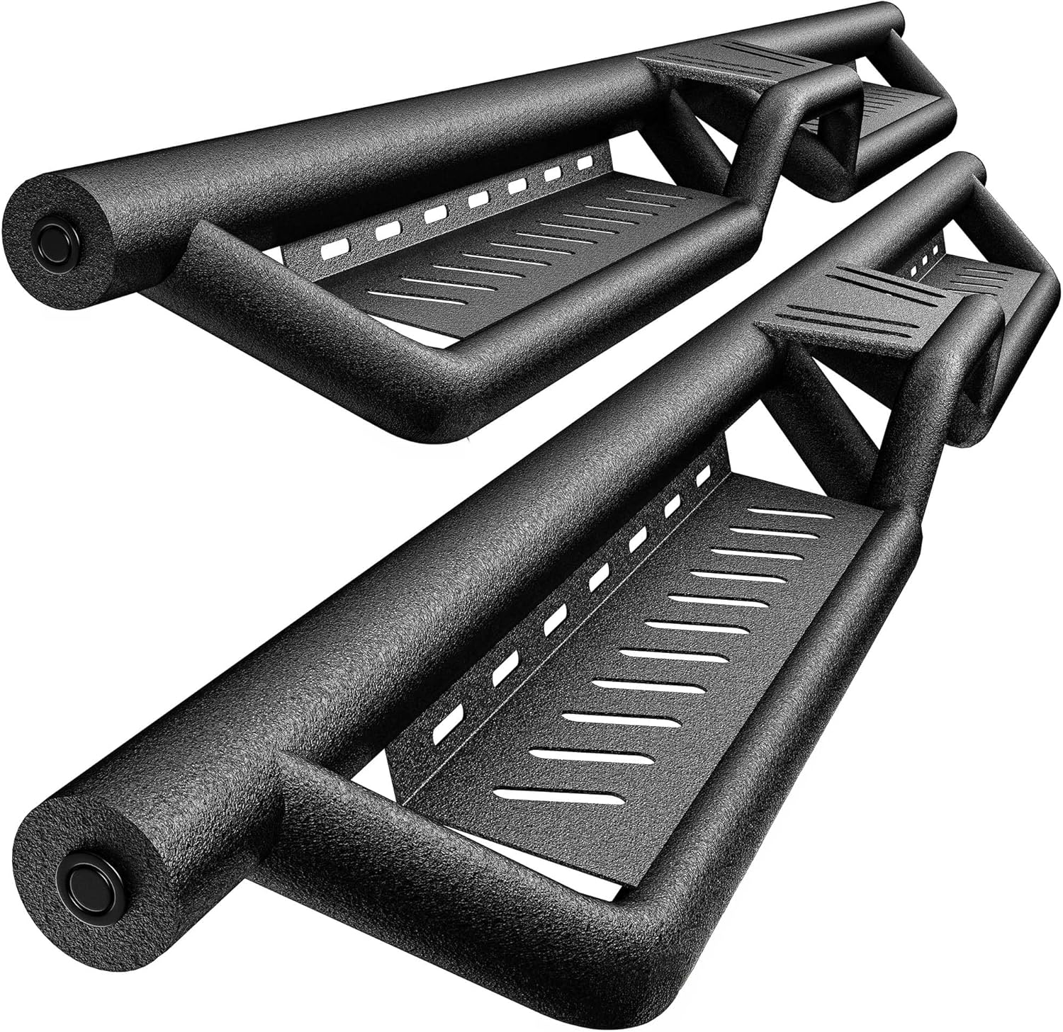 AUTOSAVER88 Running Boards Two Stairs Side Steps Compatible with 2015-2026 Chevy Colorado GMC Canyon Crew Cab, Black Powder Coated Steps Rail Drop Nerf Bars