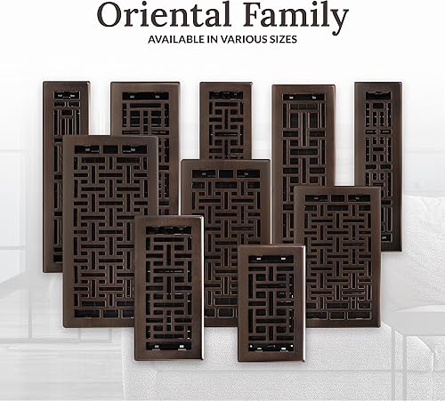 Miniatura 12 de Decor Grates AJH410-RB Oriental Floor Register, 4x10 Inches, Rubbed Bronze Finish bronce (Rubbed Bronze Finish)