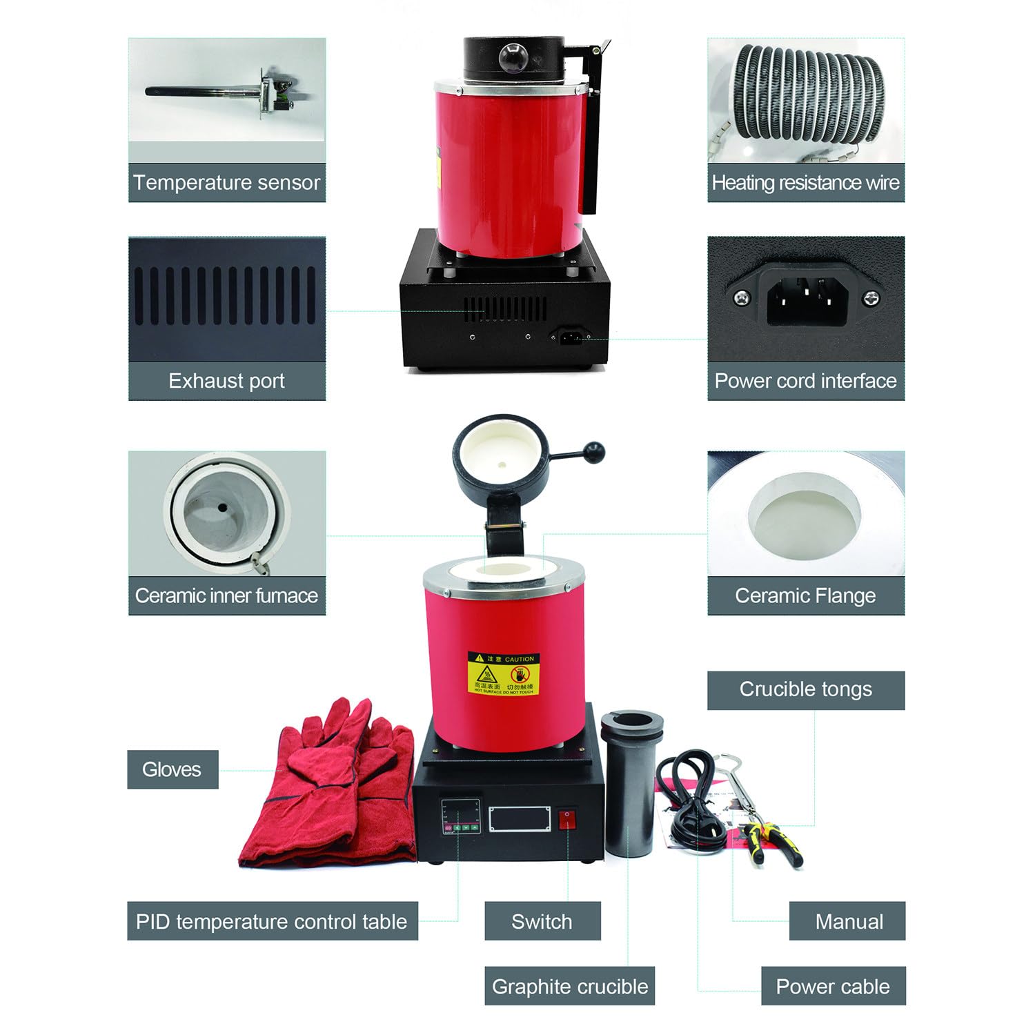 Forno Di Fusione Dell'oro 3KG, Forno Elettrico Italia - Foto 4