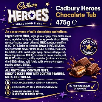 Cadbury Heroes Chocolates Tub 760g