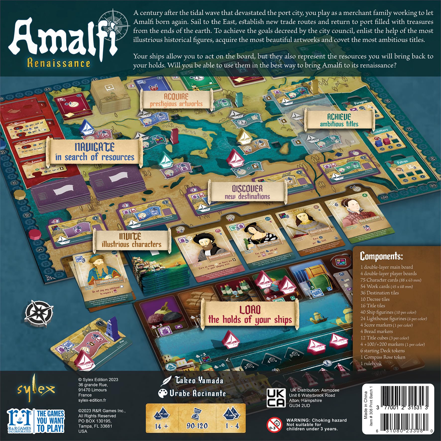Asmodee Sylex Amalfi : Renaissance - Jeux de Société - Jeux de Placement - Jeux de Gestion à Partir de 14 Ans - 1 à 4 Joueurs - Version Française