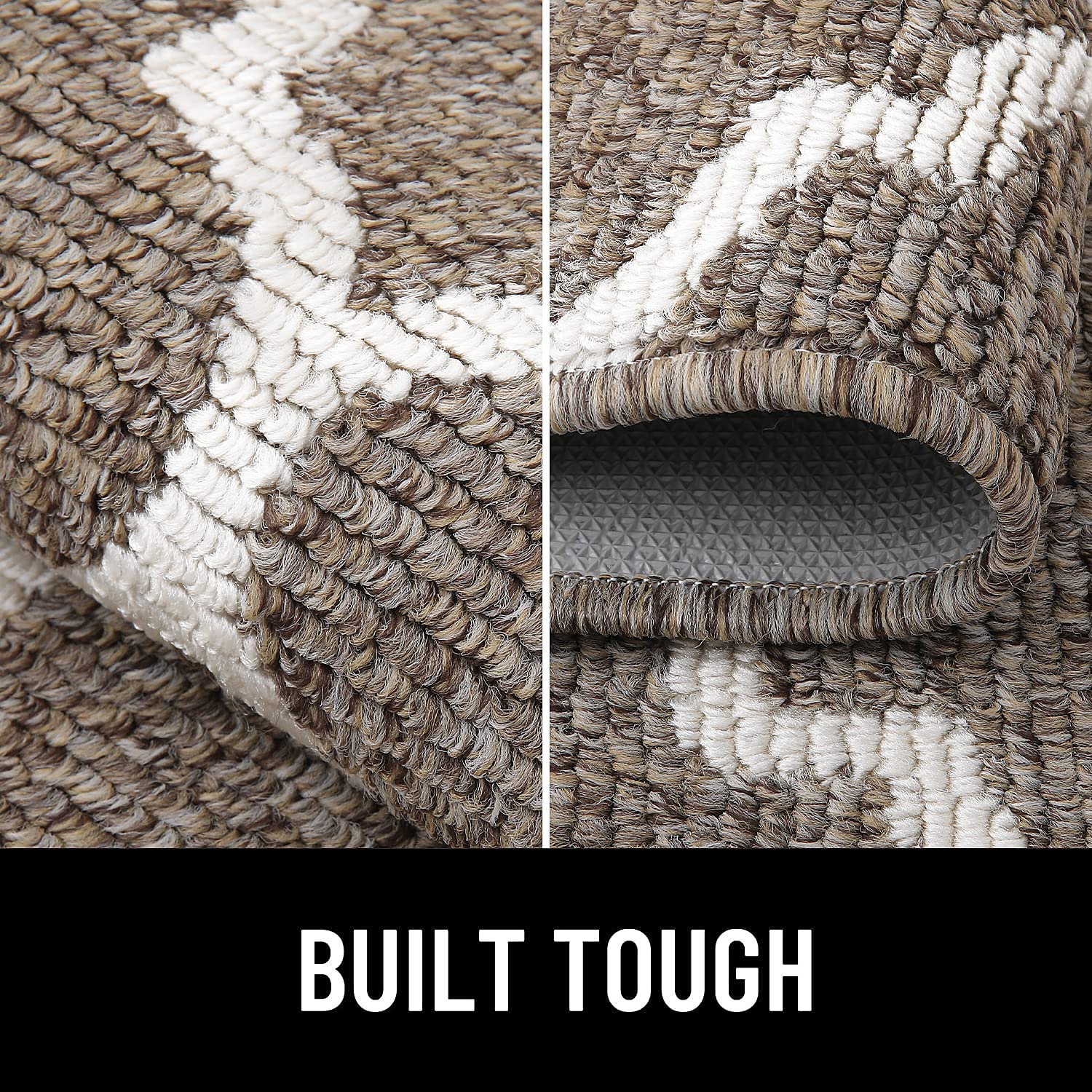 OLANLY Indoor Door Mat, 47x20, Non-Slip Absorbent Resist Dirt Entrance Mat, Washable Low-Profile Inside Floor Mat Doormats for Entryway, Brown