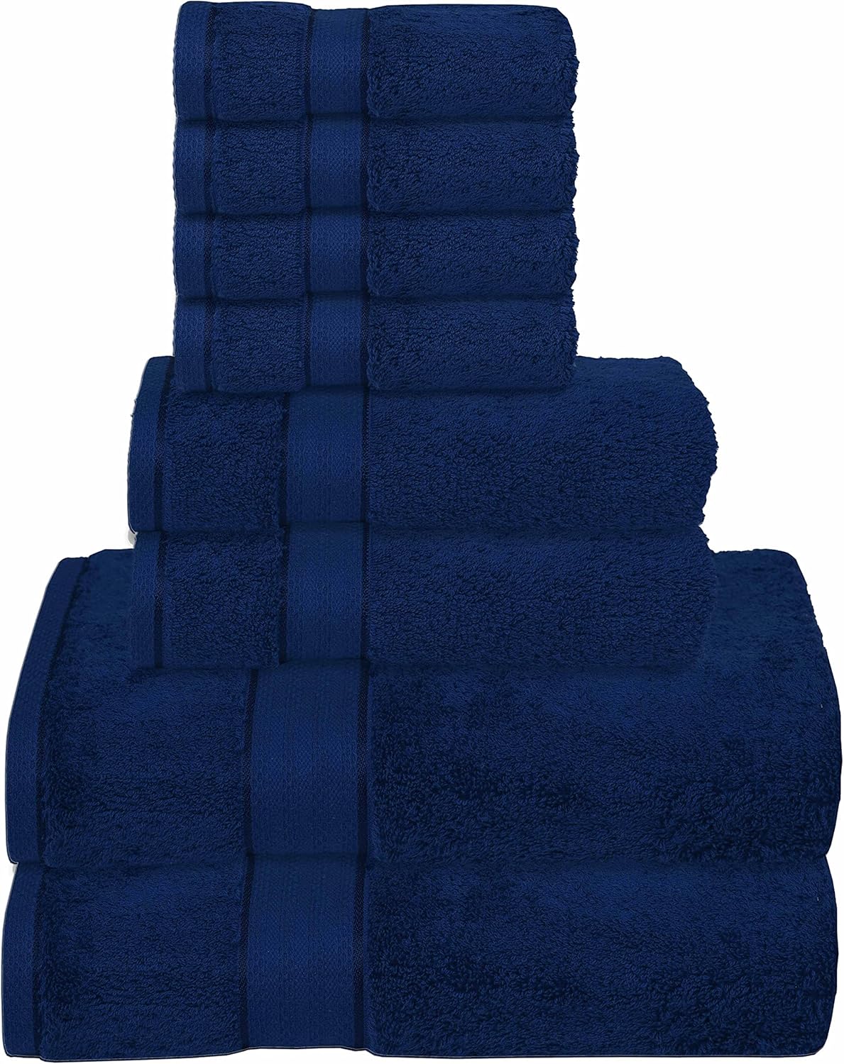 GLAMBURG 700 GSM Premium 8Piece Towel Set Contains 2 Bath Towels 30x54, 2 Hand