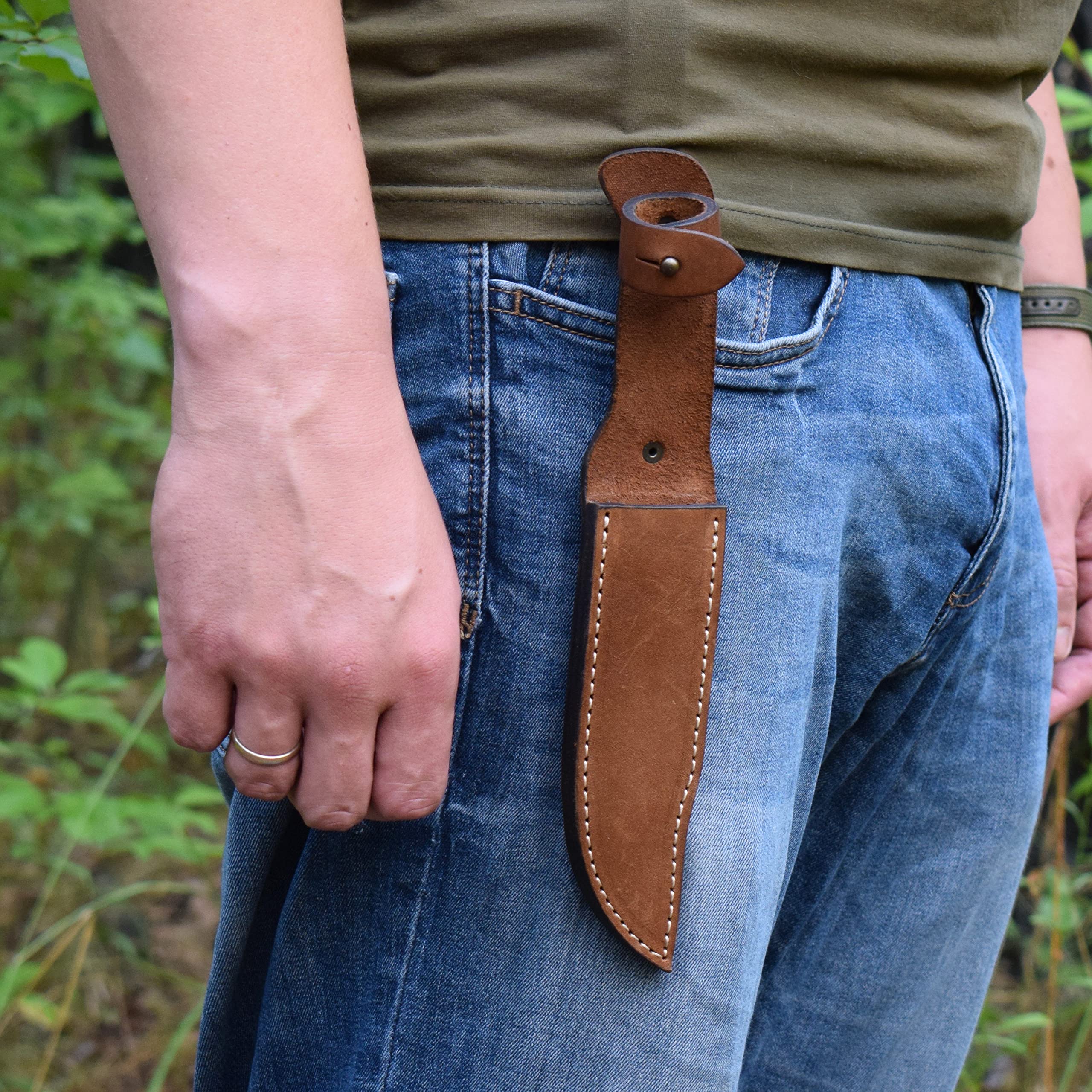 Buy BPS Knives Leather Sheath for Fixed Blade Knife Buck 119 Leather