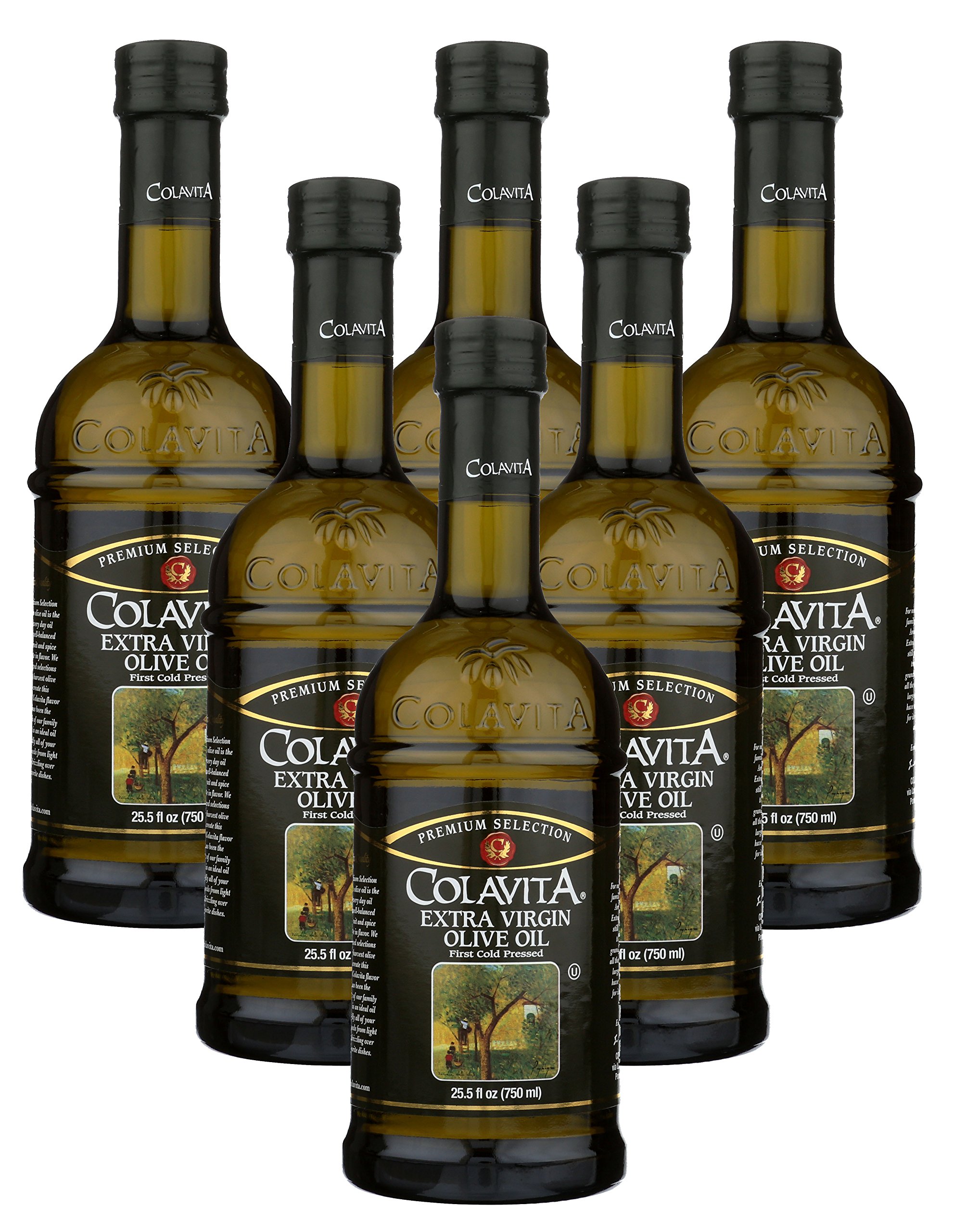 Colavita Extra Virgin Olive Oil, 25.5 Ounce Glass Bottle (Pack of 6)