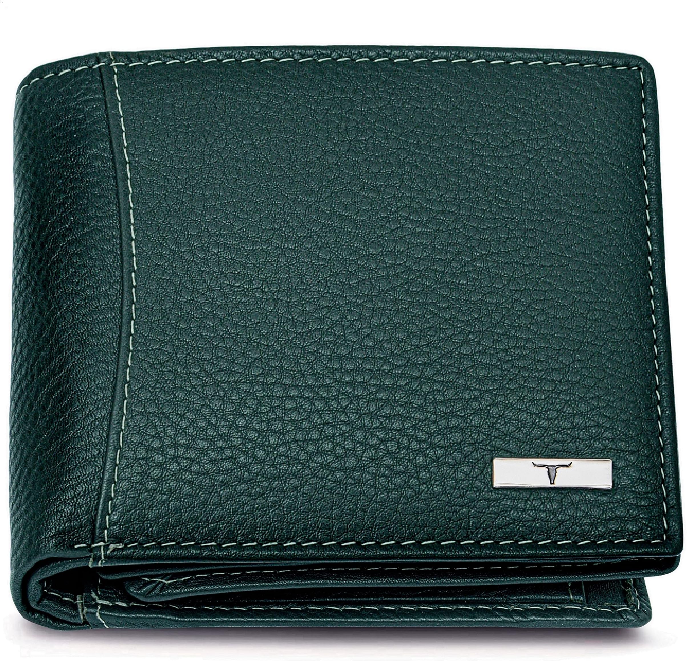 URBAN FOREST Oliver Green Leather Wallet for Men - Packed in Premium Wooden Box for Festive Gifting