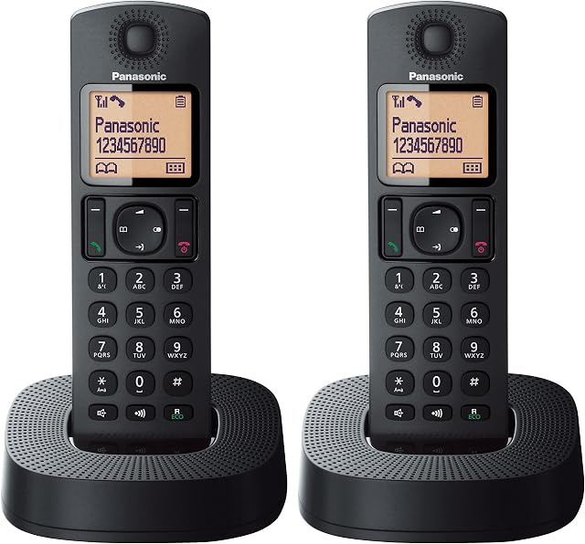 Panasonic KX-TGC312EB Digital Cordless Phone with Nuisance Call Blocker - Black, Pack of 2