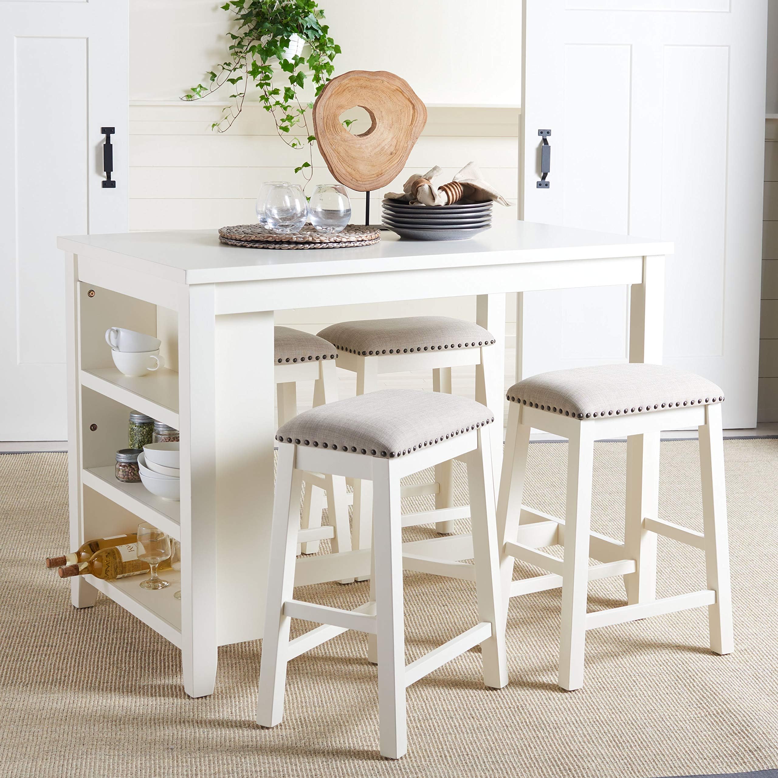 Safavieh Home Collection Aero White 25inch Counter Stool