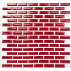 Revestimiento Palilleria Tic Tac Tiles Peel contra salpicaduras de azulejos de moldes y enchufe de pared de ladrillo en Diseño 5 ladrillo rojo