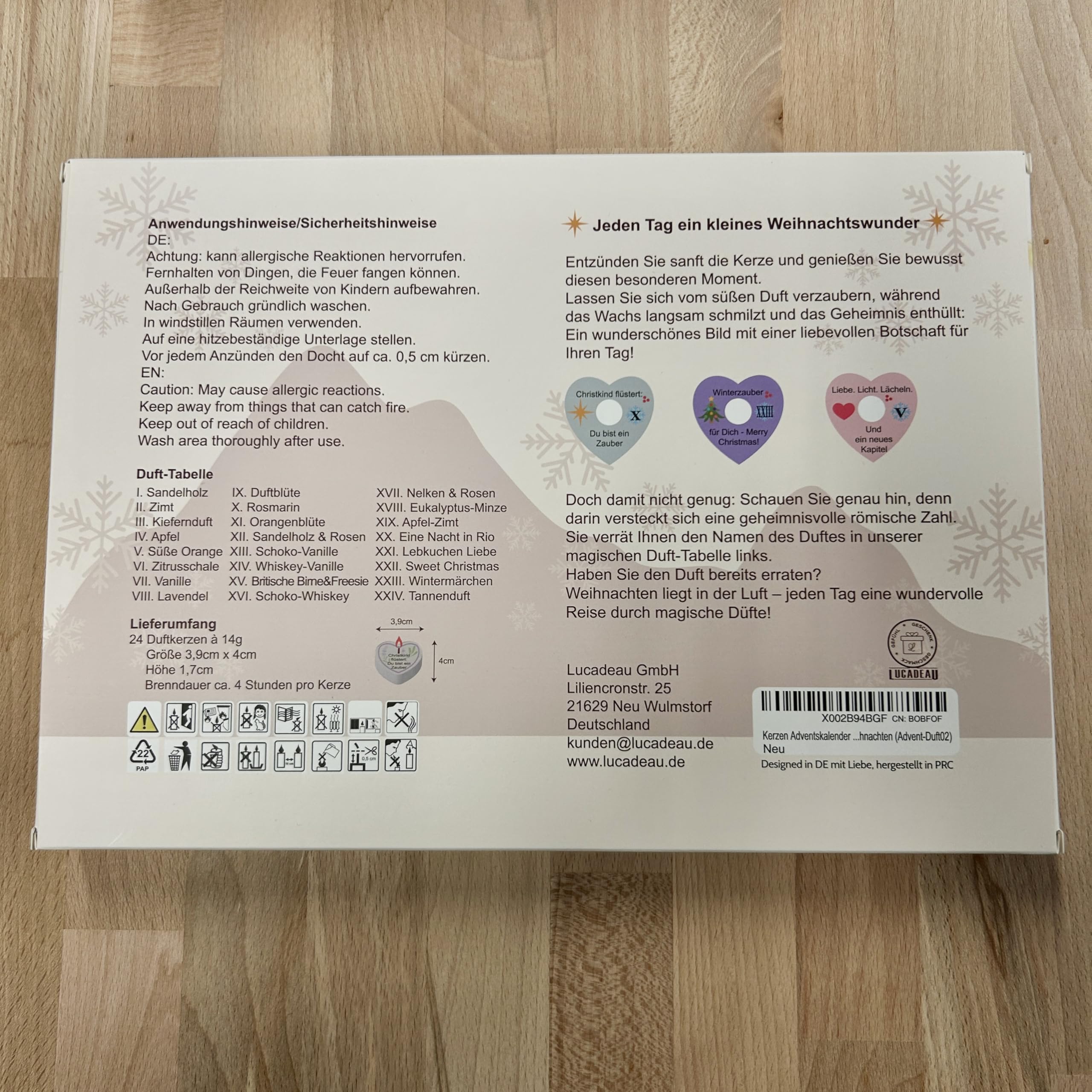 Duftkerzen Adventskalender 2025 - Kerzen mit versteckten Botschaften, Geschenk für Frauen, Geschenkset für Mama Eherfrau zu Weihnachten (Advent-Duft02)