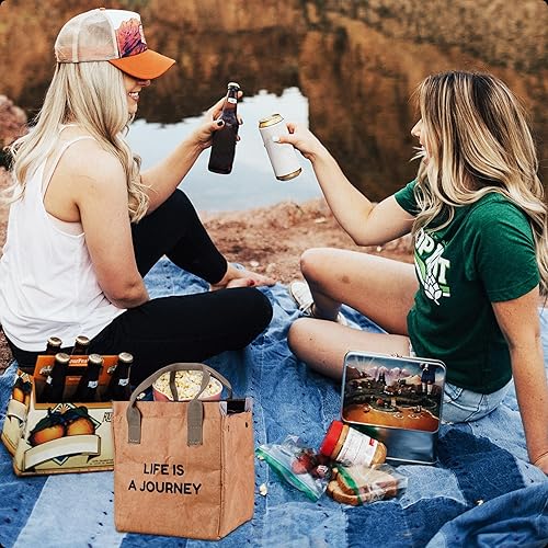 Miniatura 8 de zzsbrm Bolsa de almuerzo aislada para mujereshombres, lonchera reutilizable, para oficina, picnic, senderismo, playa, bolsa refrigerante congelable,