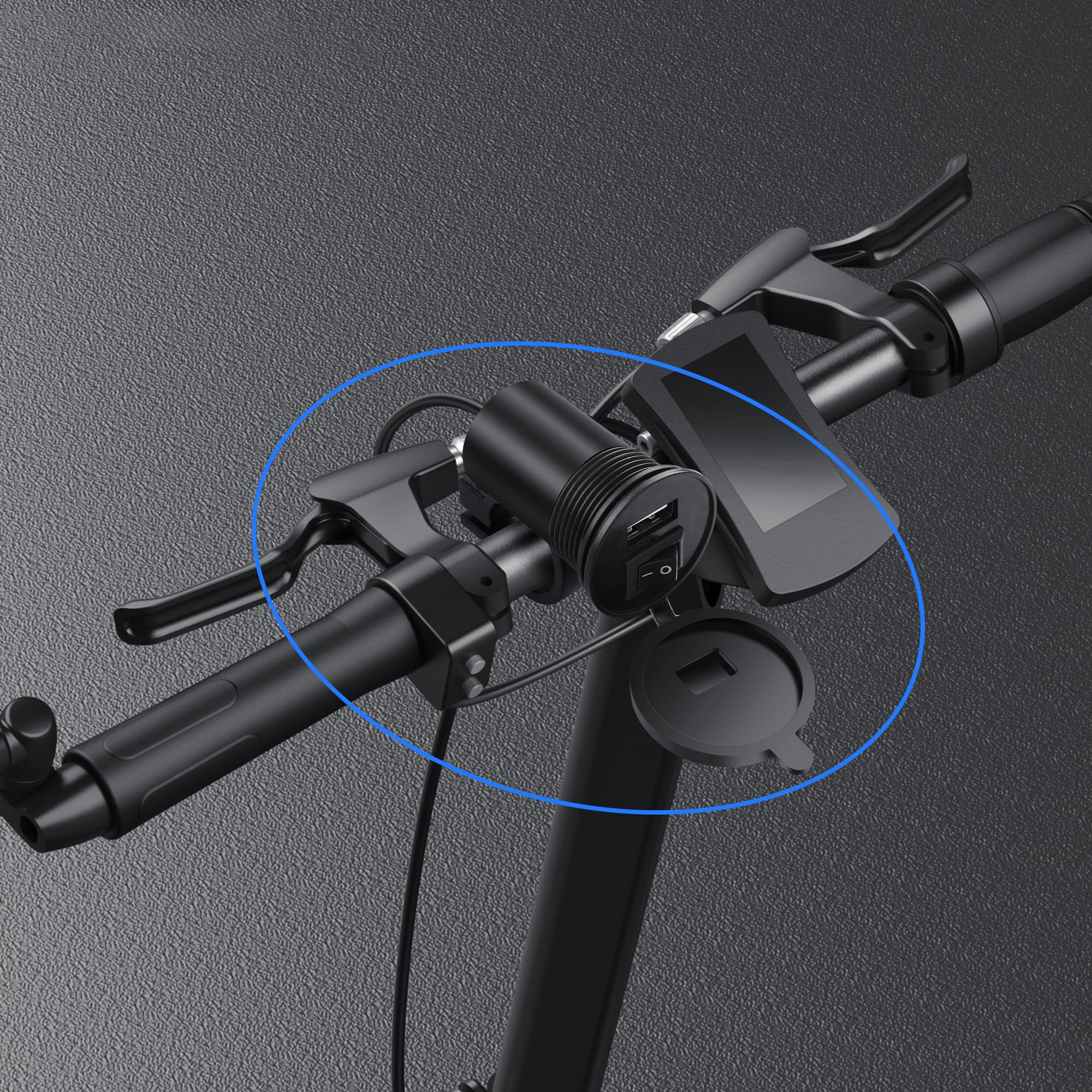 Chargeur USB Pour Moto Avec Interrupteur - 12V, 1.5A, Étanche, Pour Guidon 22mm (Camion, Bateau)