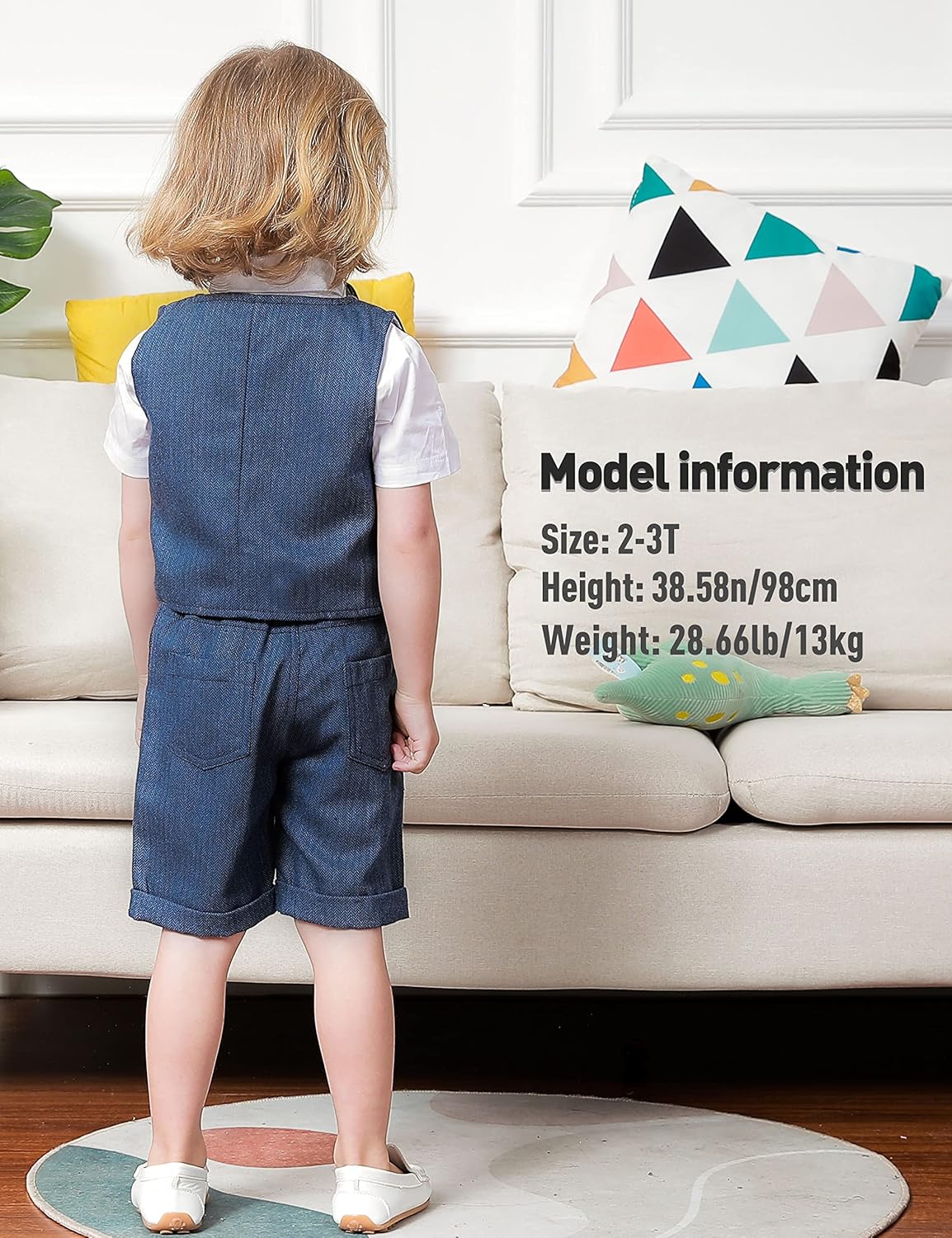 A&J DESIGN 4pcs Baby & Toddler Suit, 12 Months - 6 Years, Shirt & Shorts & Vest & Bow Tie - Image 3