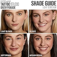 Vista 7 de Maybelline TattooStudio Pomada para cejas de larga duración, apilable, maquillaje para cejas, marrón negro, 1 unidad