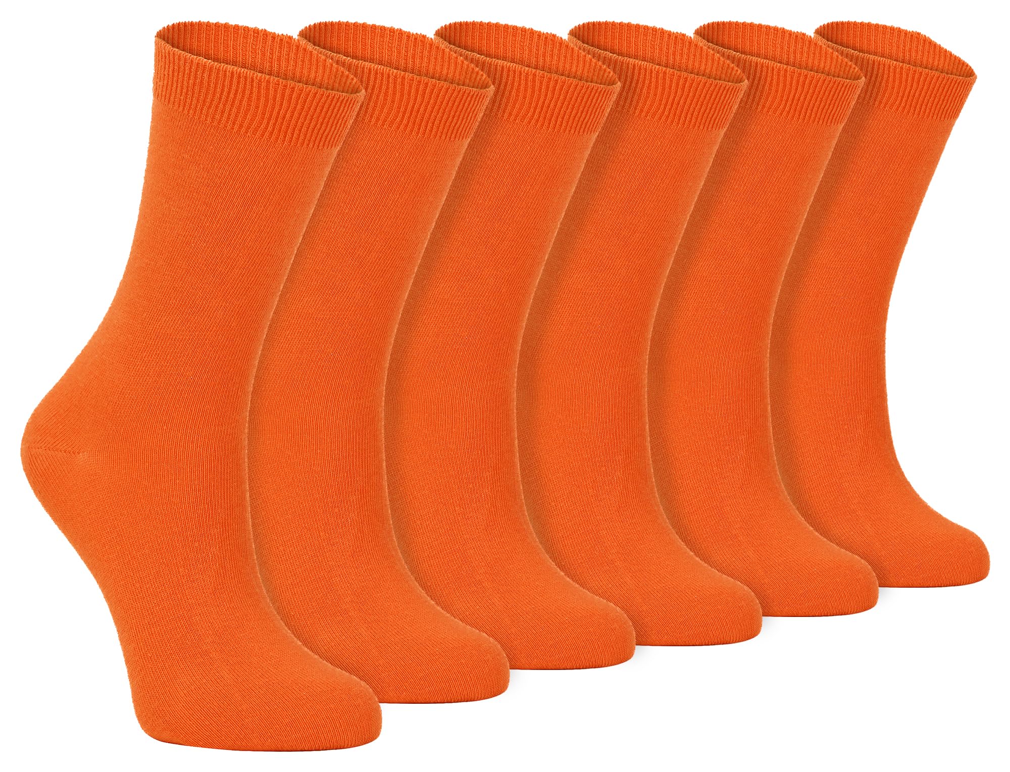 Sock Snob - 6 Pairs of Ladies Thin Plain Coloured Cotton Rich Ankle Socks 4-7 uk (4-7 uk, PL30 Orange)