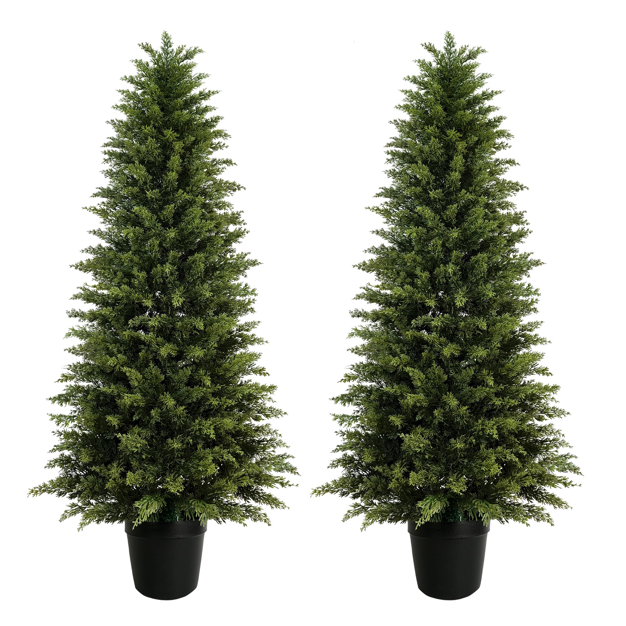 2 Pack 5ft Artificial Cedar Trees for Outdoors