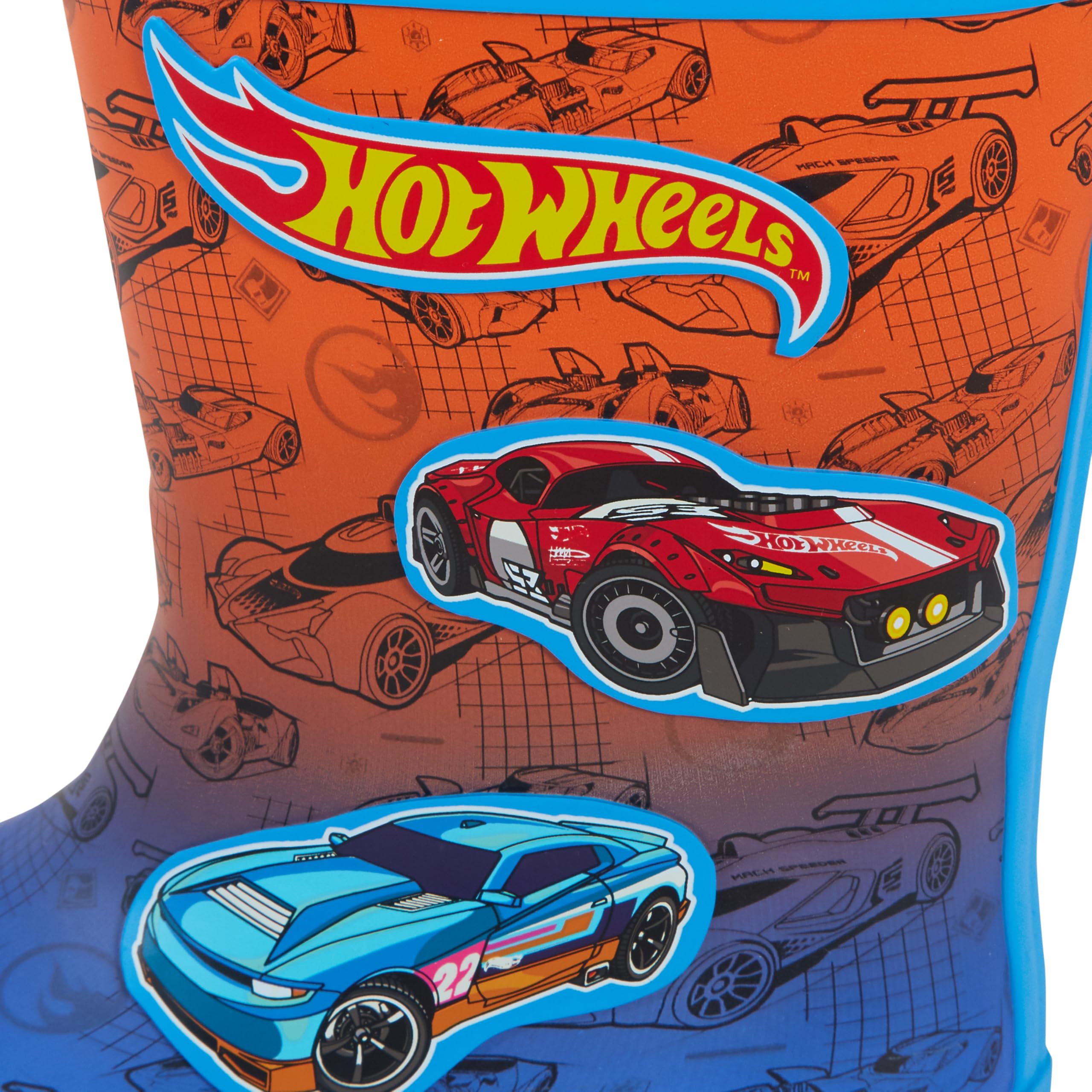 Hot Wheels Gummistiefel für Kinder, Rennwagen, Regen, Schnee, Gummistiefel