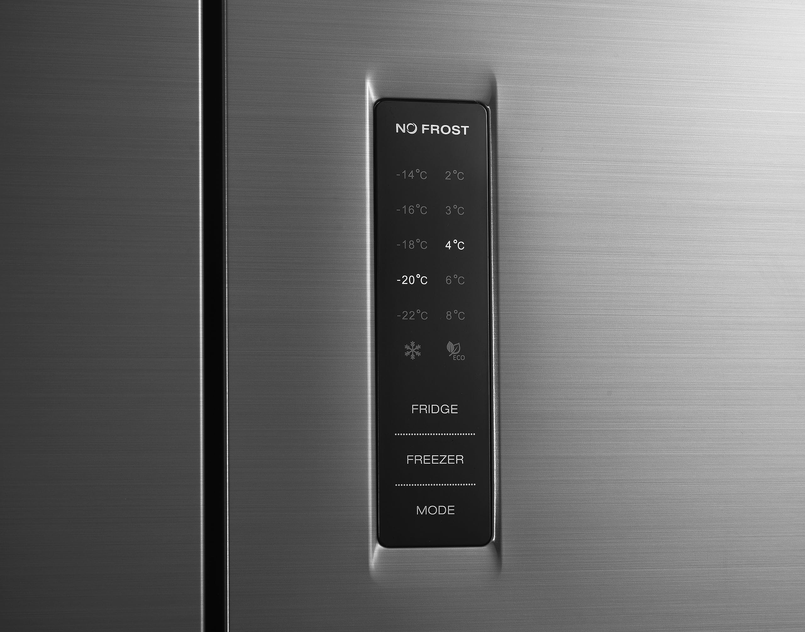 Wolkenstein W-CD 362 NFD E IX Cross Door lodówko-zamrażarka | Inox 362 l | 125 litrów z 4-gwiazdkową komorą zamrażarki | technologia NoFrost | wyświetlacz z funkcją Touch Control | 39 dB |
