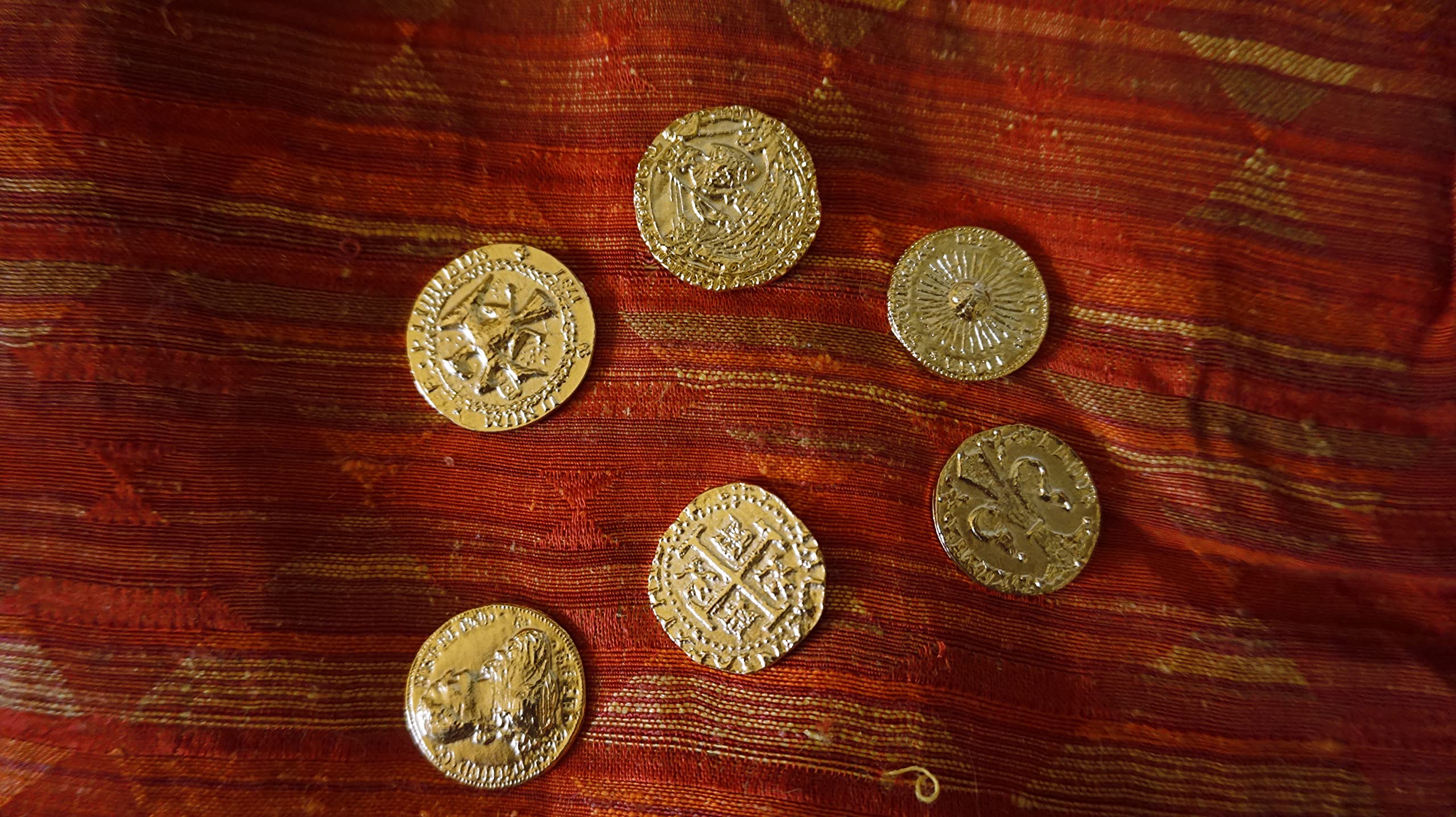 lazzaro italy Monete Pirati Metallo Placcato Oro. Idea Regalo 6 differenti Monete - Riproduzione fatta a mano