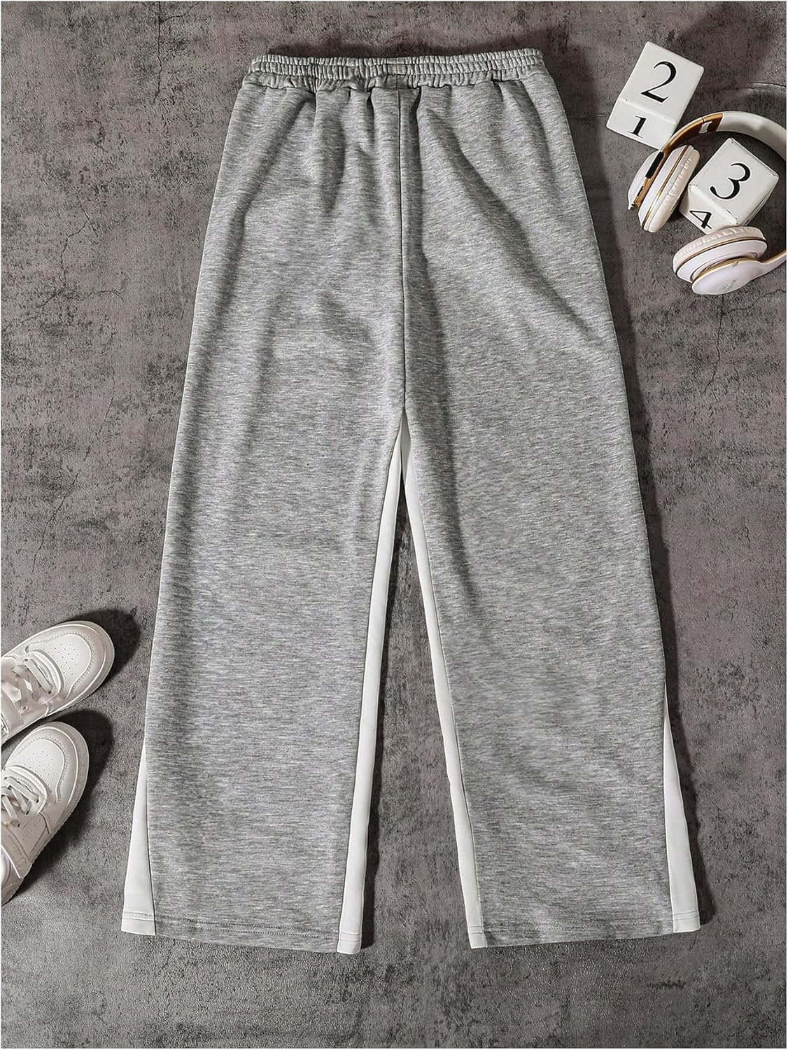 SHENHE Boy's Letter Print Elastic Waist Pants Wide Leg Pocket Athletic Sweatpants - Image 2