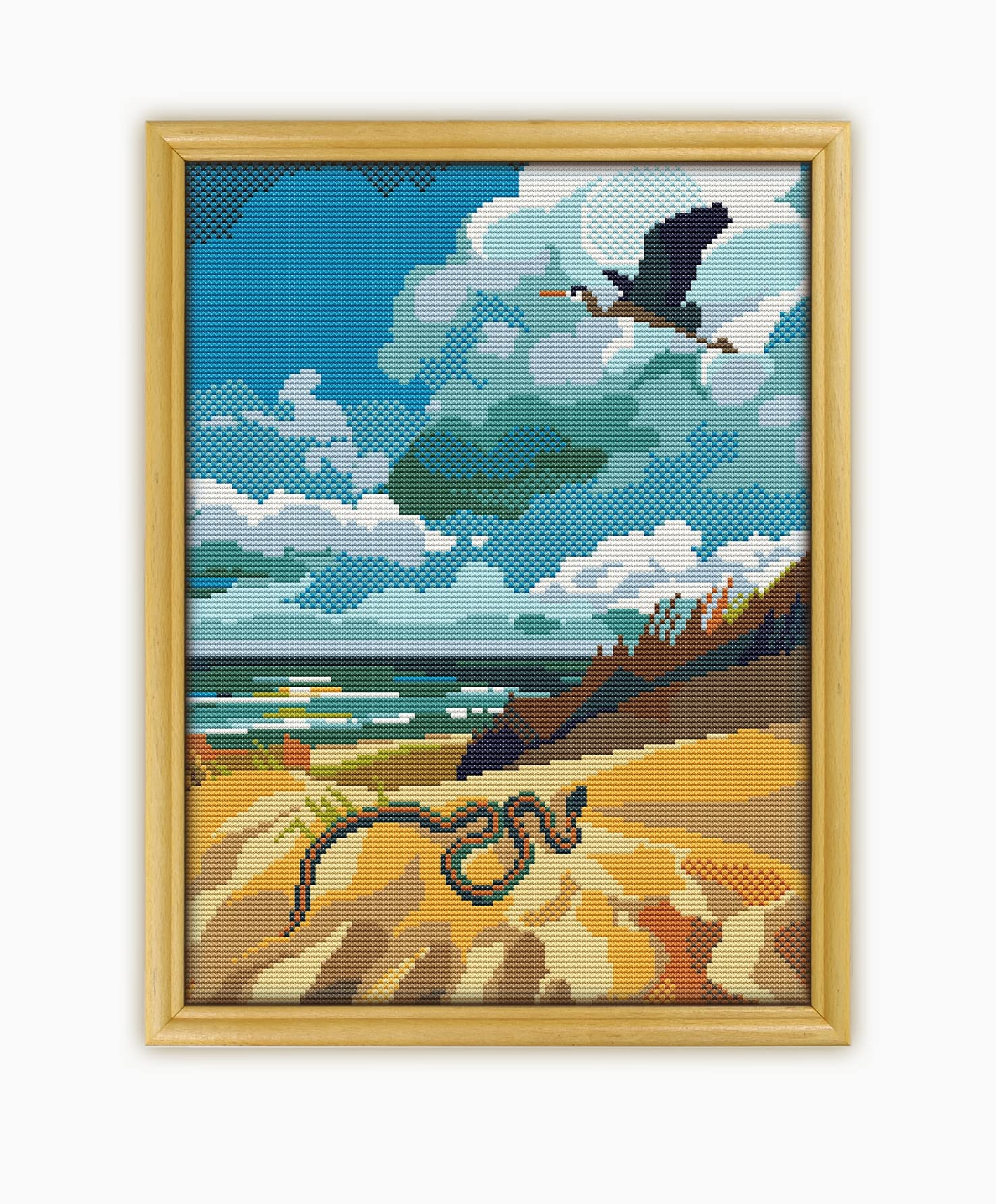 Indiana Dunes CS704-2 - Counted Cross Stitch KIT#2. Set of Threads, Needles, AIDA Fabric, Needle Threader, Embroidery Clippers and Printed Color Pattern Inside.