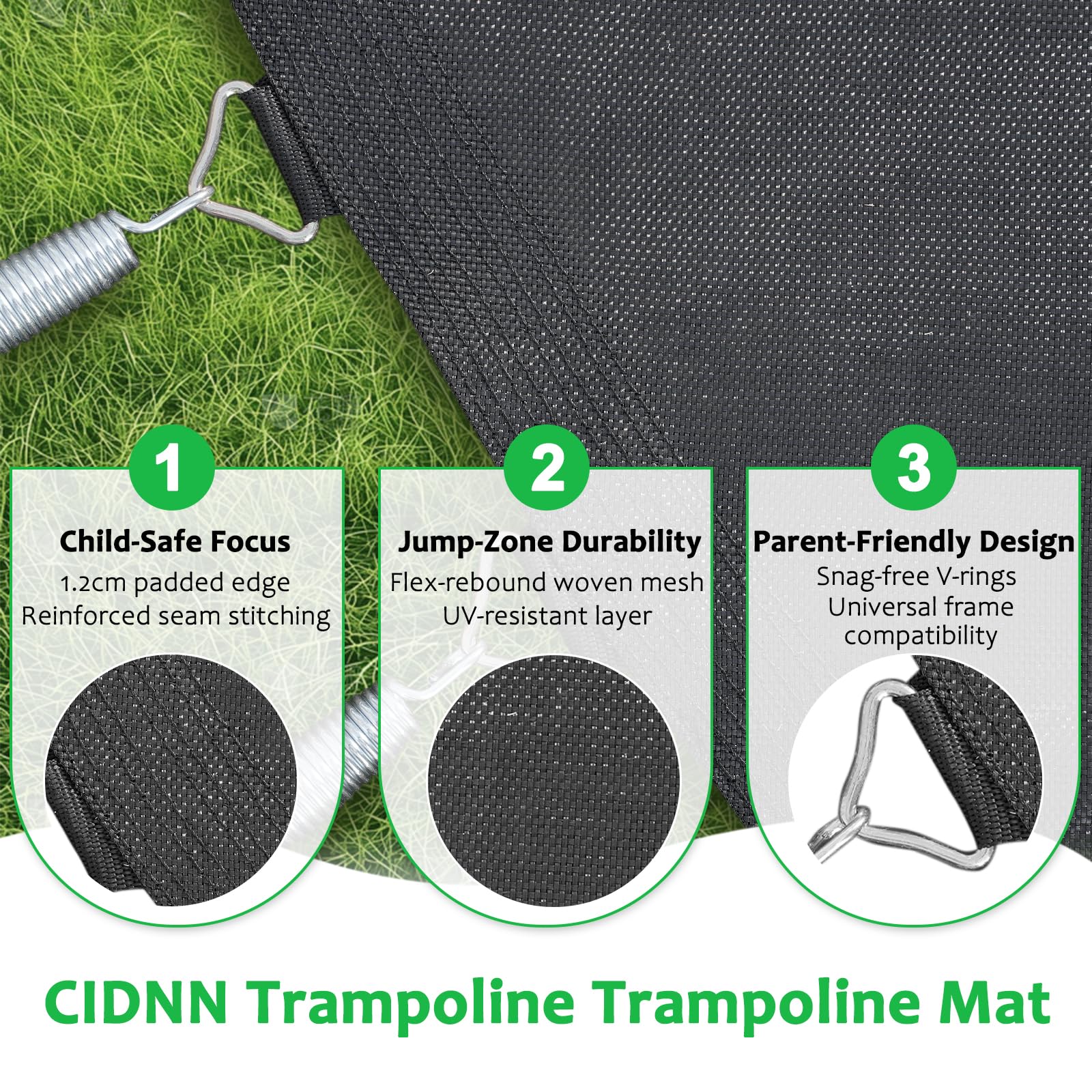 Replacement Trampoline Mat,Heavy-Duty, UV-Resistant & Durable Bounce Pad