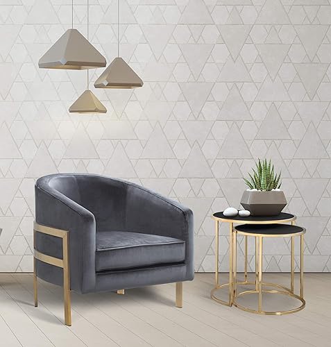 Miniatura 14 de Iconic Home Monte Accent - Silla de club elegante y elegante de terciopelo con acabado de latón cepillado, marco de acero inoxidable moderno y Negro