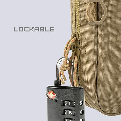 Miniatura 6 de Allen Company Tac-Six 10826 - Funda táctica con cerradura de 46 pulgadas, corte láser Molle frontal, Coyote, 10826