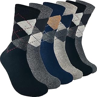 6 Pares Calcetines invierno hombre, Calcetines de lana, Calcetines calientes hombre y Calcetines de invierno hombre de lana y calentitos