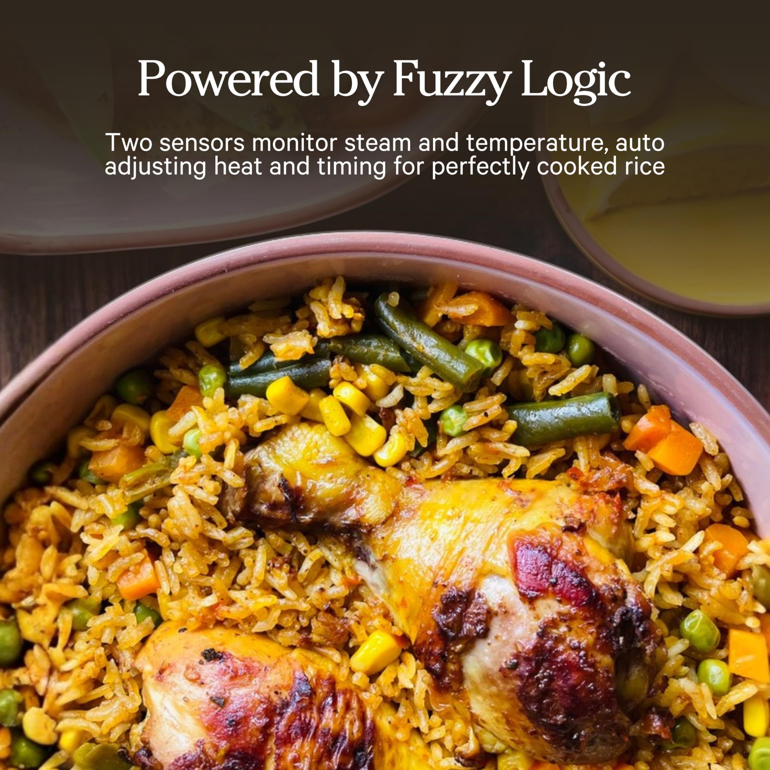 Our Place Rice Cooker | 6-Cup Compact Rice Cooker with Ceramic Nonstick Inner Pot | Fuzzy Logic Multi-Cooker for White & Brown Rice, Oatmeal & Grains | Delay Timer & Auto Keep Warm | Steam - 5