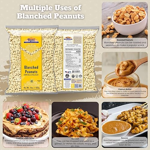 Miniatura 3 de Rani Maní sin cáscara (descorticado, sin cocinar) 14 oz (400 g)  Todo natural  Vegano  Apto para gluten  Kosher  Producto fresco de EE. UU.