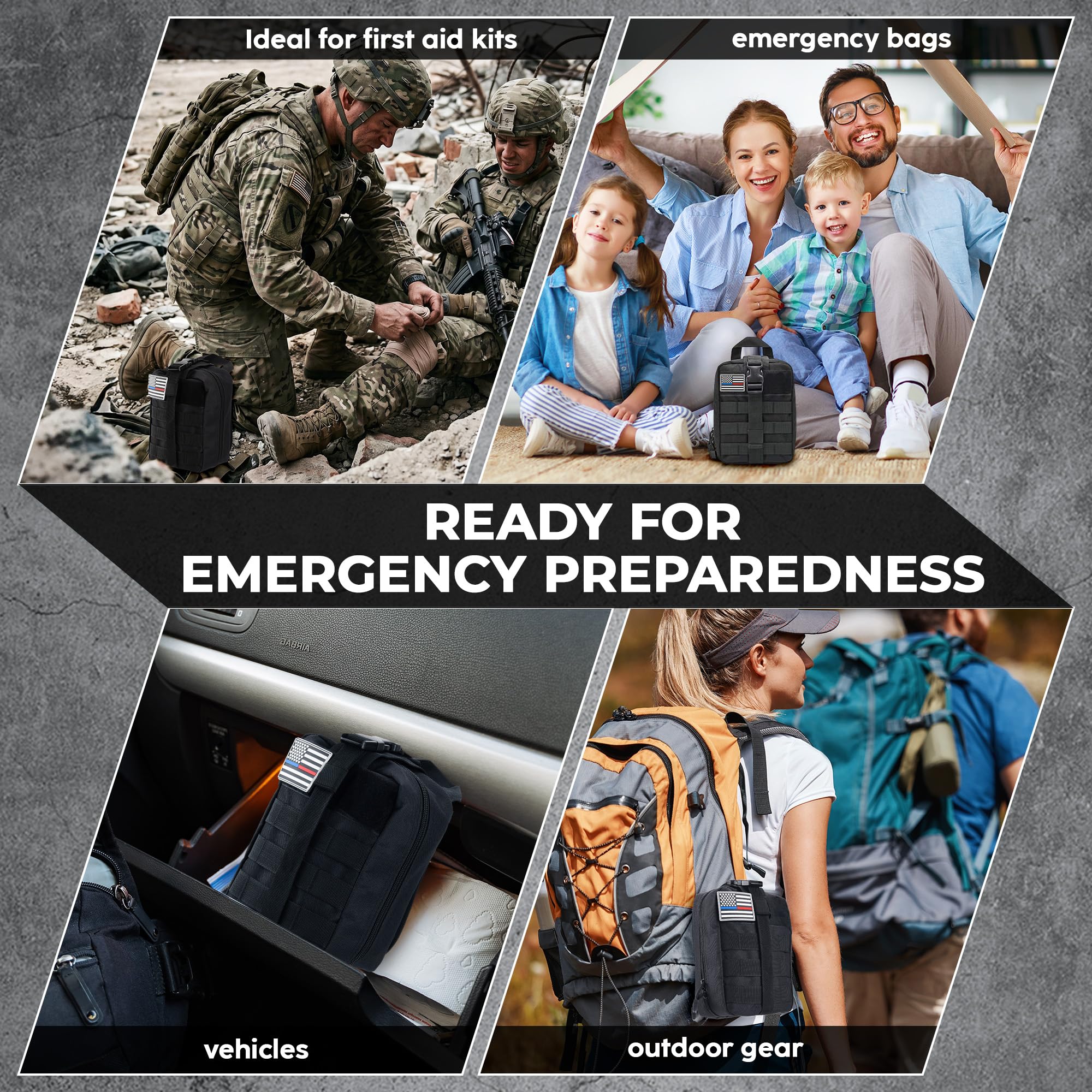 IFAK Trauma Kit with Tourniquet, Israeli-Style Bandage, Splint, Tactical First Aid Kit for Workplace, Office, Vehicle, Construction & Outdoor Emergency Preparedness (78 Pack) — Amazon image 5