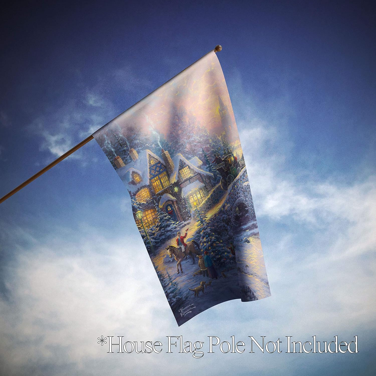 Flagology, Thomas Kinkade, Christmas, Spirit of Christmas, Outdoor, Exclusive Premium Fabric, House Flag 28" x 40" (28" x 40")