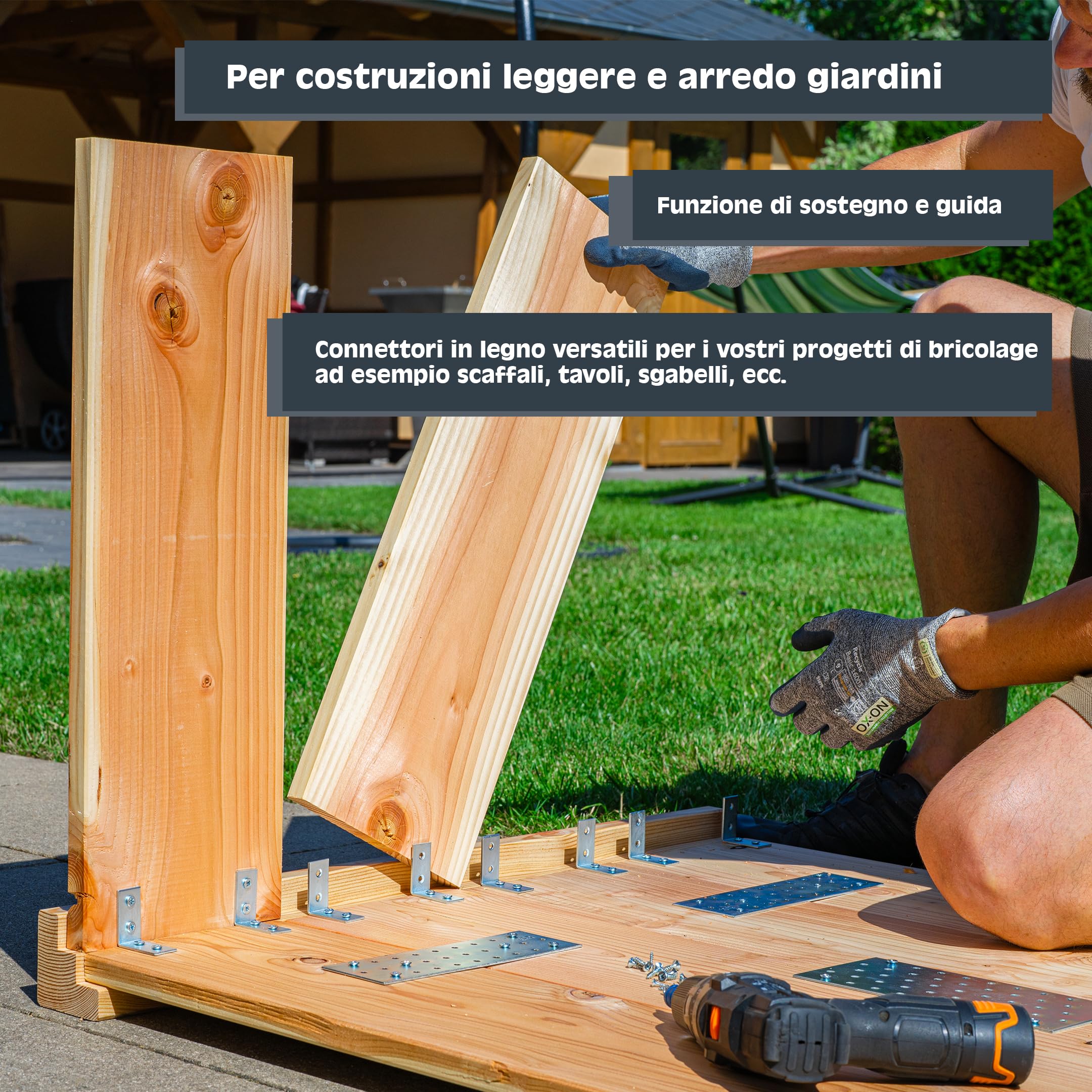 HELPMATE 48 pezzi angolari a sedia 30x30x14 mm acciaio zincato blu per mobili fai da te