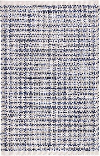 Dash and Albert Journey - Alfombra de área para interiores y exteriores, 9 x 12 pies, color azul, alfombra geométrica tejida a mano, lavable,